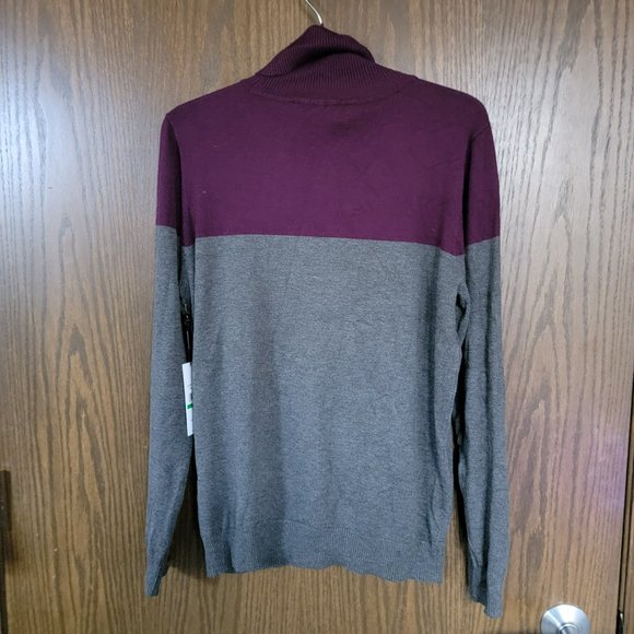 NWT Calvin Klein Plum and Grey Turtleneck Sweater Size Large - Picture 7 of 10